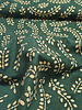 leaves bottle green batik cotton