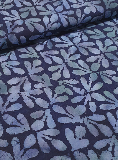 denim blue on navy batik viscose