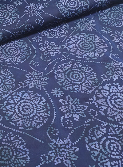 floral navy batik viscose 003