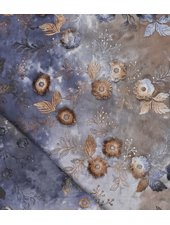 Madeline Relief flower - cotton embroidery - tie dye blue/brown