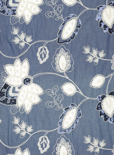 pailletten en broderie - soepelvallende denim katoen