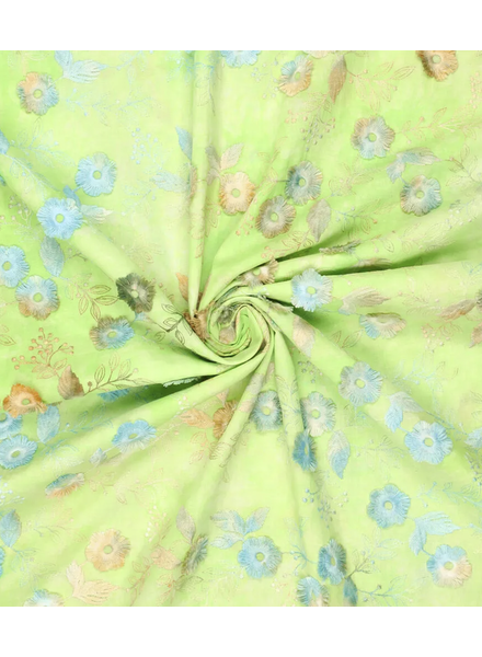 Madeline bloem in reliëf - broderie katoen - tie dye limoengroen