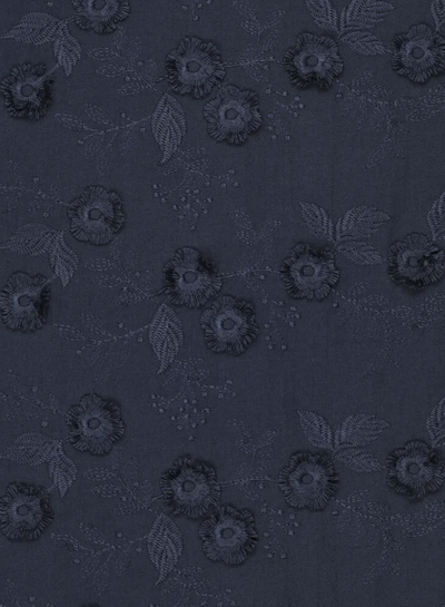 Madeline relief flower - cotton embroidery - navy blue