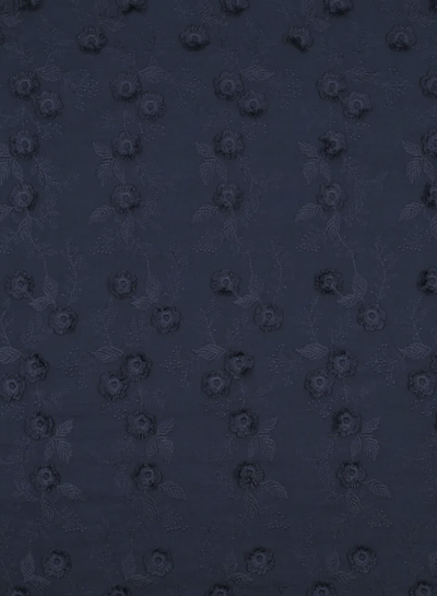 Madeline relief flower - cotton embroidery - navy blue