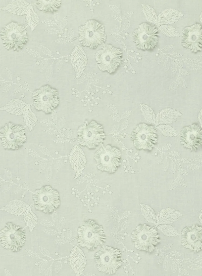 Madeline Embossed flower - cotton embroidery - mint green