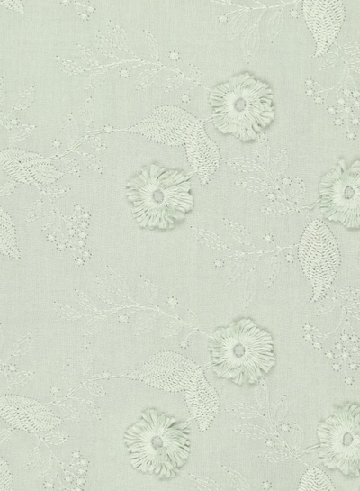 Madeline Embossed flower - cotton embroidery - mint green