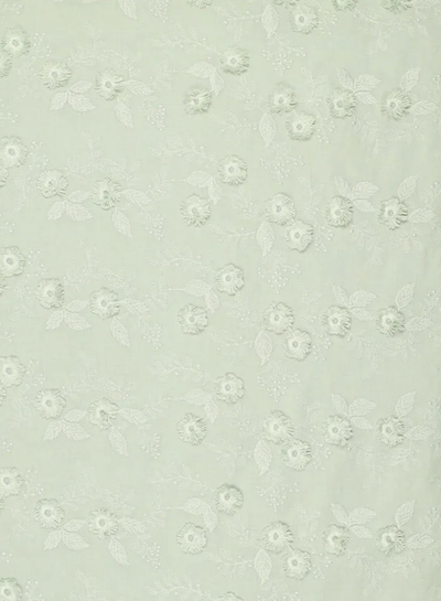 Madeline bloem in reliëf - broderie katoen - mintgroen