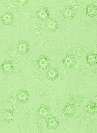 Madeline bloem in reliëf - broderie katoen - groen