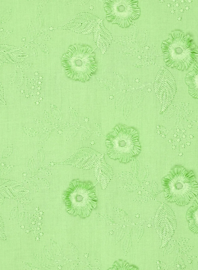 Madeline bloem in reliëf - broderie katoen - groen