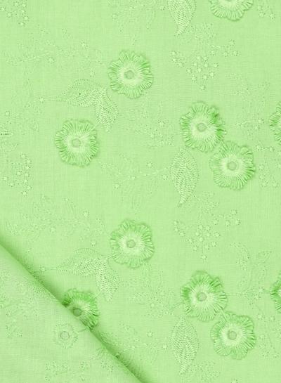 Madeline Embossed flower - cotton embroidery - green