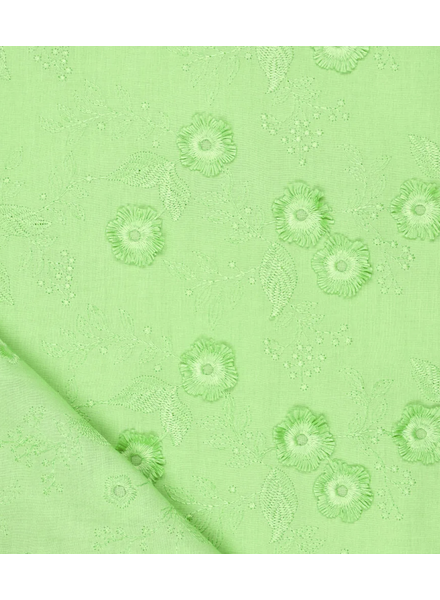 Madeline bloem in reliëf - broderie katoen - groen