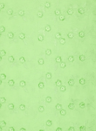 Madeline Embossed flower - cotton embroidery - green