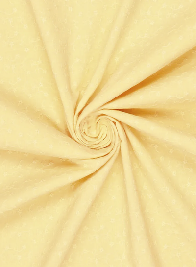 yellow daydream embroidery cotton - scallop border