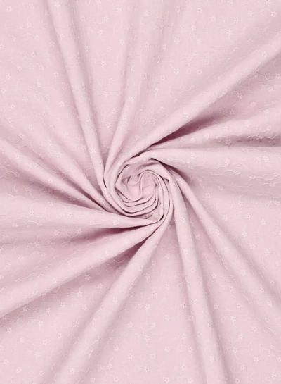 roze daydream embroidery katoen - scallop border