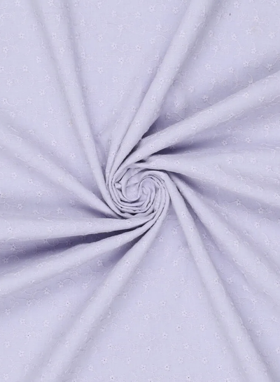 lilac daydream embroidery cotton - scallop border