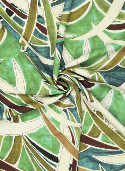 rio palmtrees - linen viscose