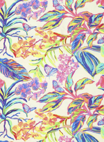 Madeline butterfly garden - linen viscose mix