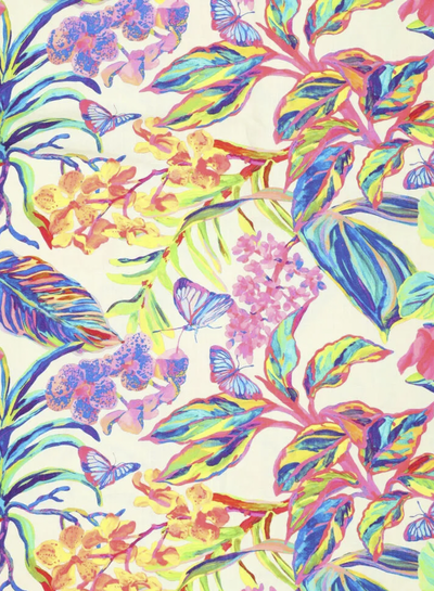 Madeline butterfly garden - linnen viscose mix