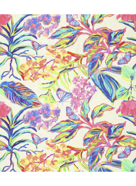 Madeline butterfly garden - linnen viscose mix