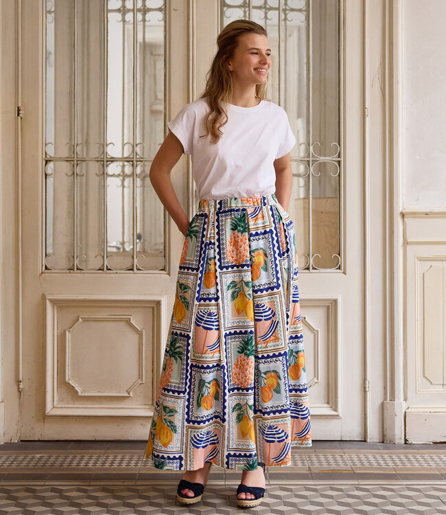 Atelier Jupe Zomerse tegels viscose