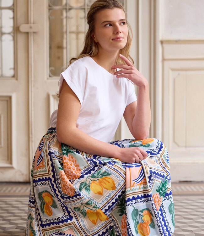 Atelier Jupe Zomerse tegels viscose