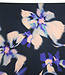 Atelier Jupe Donkerblauwe viscose met wazige bloemen