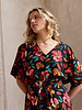 Atelier Jupe Black viscose with colorful flowers
