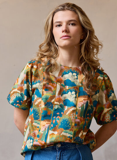 Atelier Jupe Cotton with romantic landscape