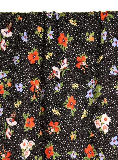 Atelier Jupe Zwarte katoen met stippen en bloemen