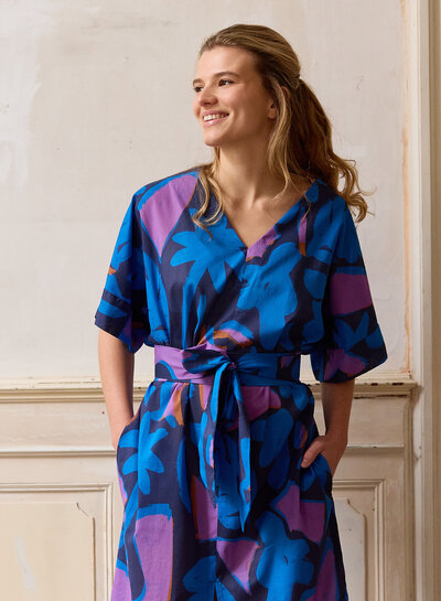 Atelier Jupe Blue lilac abstract cotton