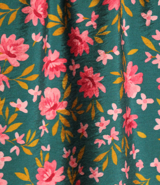 Atelier Jupe Groen met kleine bloemetjes textuur-viscose