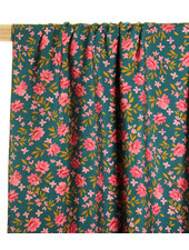 Atelier Jupe Green with small flowers textured viscose