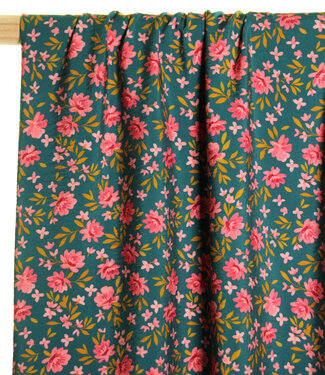 Atelier Jupe Groen met kleine bloemetjes textuur-viscose