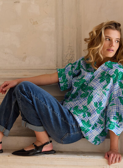 Atelier Jupe Soft checkered texture viscose