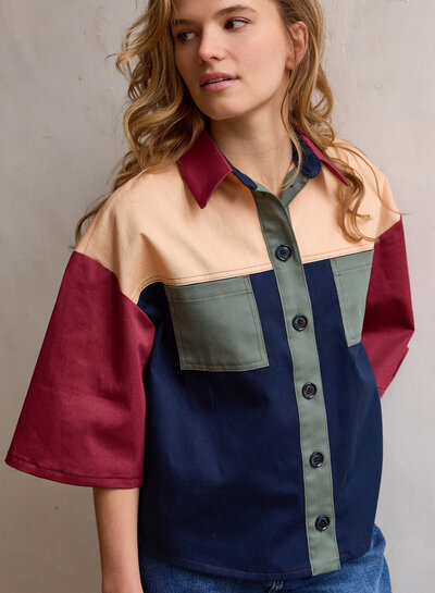 Atelier Jupe Wine-red organic twill cotton