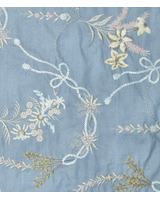 pastelkleurige geborduurde pailletten - soepelvallende denim katoen