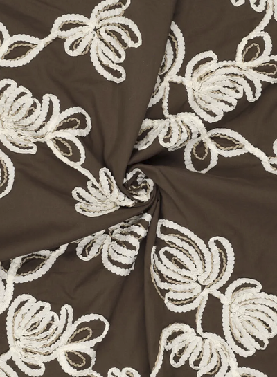 broderie bruin loom en light - katoen