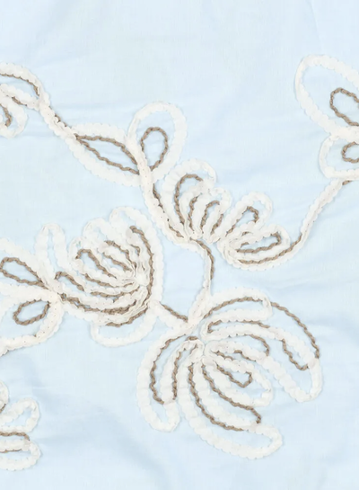 broderie lichtblauw loom en light - katoen