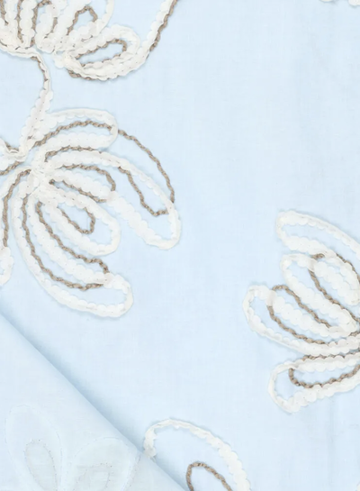 broderie lichtblauw loom en light - katoen