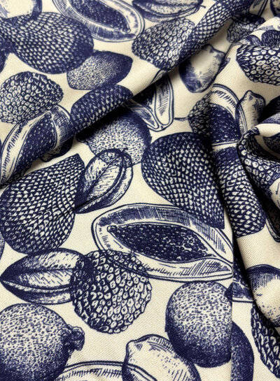 Swafing blue fruit - viscose