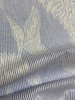 Blue striped with woven leaf motif - soft cotton