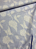Blue striped with woven leaf motif - soft cotton