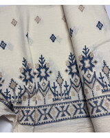 geborduurde aztec border - katoen met textuur