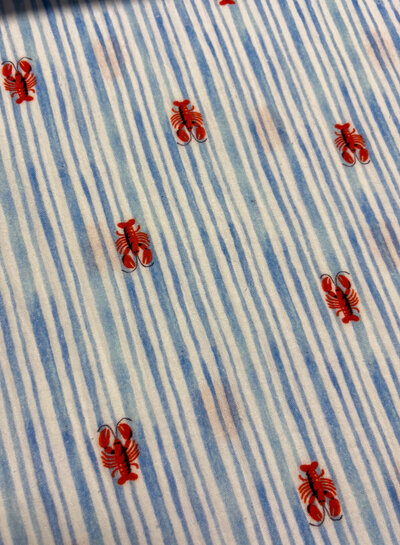blauw streepjes en kreeften - tetra / double gauze