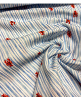 blauw streepjes en kreeften - tetra / double gauze