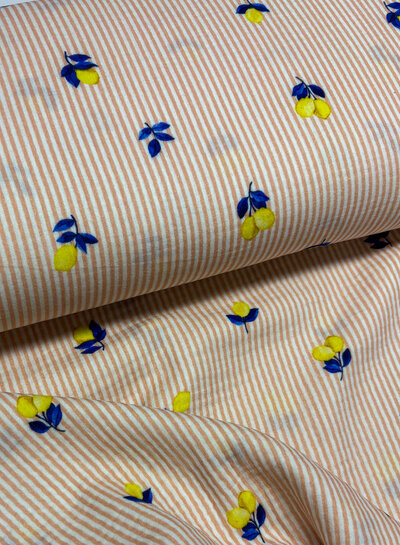 Madeline lemons and stripes - tetra / double gauze
