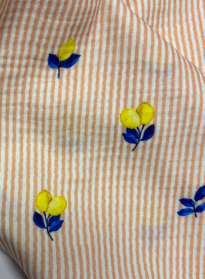 Madeline lemons and stripes - tetra / double gauze
