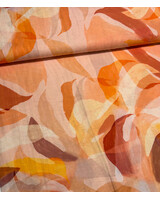 oranje print - viscose linnen mix