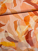 orange print - viscose linen blend