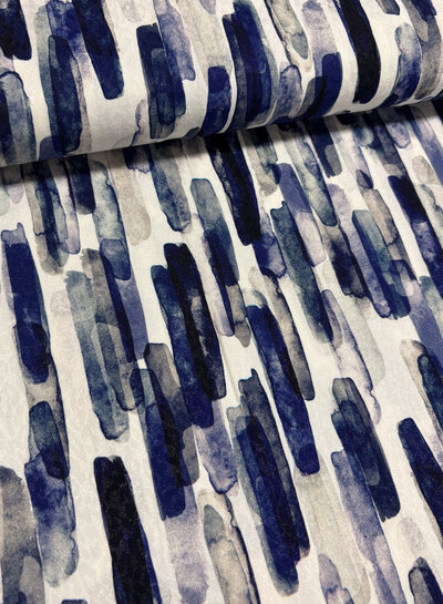 Swafing blauw shiny stripes - viscose